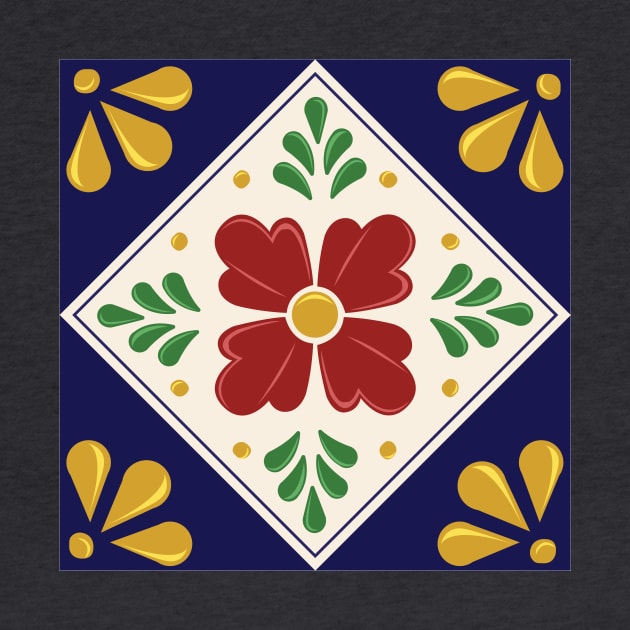 Mexican Talavera Floral Pattern by Akbaly by Akbaly